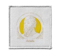 Toppa termoadesiva da indossare 7 x 7 cm, la saggezza inizia nella meraviglia Socrates Citazione Filosofia - Patch da stirare per riparazione o personalizzazione - Borsa jeans stampa in Francia