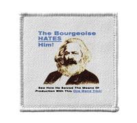 Toppa termoadesiva da indossare 7 x 7 cm, motivo: Borgeoise Karl Marx Meme Collage Vintage Illustration Art Humour Parodie - Patch da stirare per riparazione o personalizzazione - Borsa jeans stampa