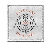 Toppa termoadesiva da indossare 7 x 7 cm, motivo: J'Peux Pas je ai Tiro all'Arc Archer Targble Fleche - Patch da stirare per riparazione o personalizzazione - Borsa jeans stampata in Francia
