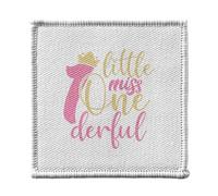 Toppa termoadesiva da indossare 7 x 7 cm, motivo: Little Miss One Derful Calligraphy Meraviglieux Wonderful Mamma Madre, toppa da stirare per riparazione o personalizzazione, maglietta con borsa jeans