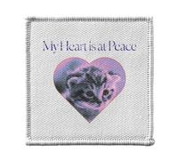 Toppa termoadesiva da indossare 7 x 7 cm, motivo: My Heart At Peace Coeur Gaton Collage Vintage Illustration Art Humour - Patch da stirare per riparazione o personalizzazione, maglietta con borsa
