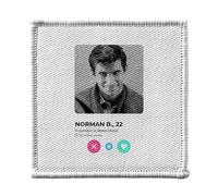 Toppa termoadesiva da indossare 7 x 7 cm, motivo: Norman Bates Social Network Psycho Dating Love - Patch da stirare per riparazione o personalizzazione - Borsa jeans stampa in Francia