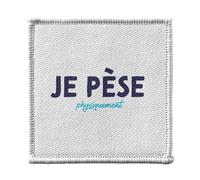 Toppa termoadesiva da indossare 7 x 7 cm, motivo: Peso (fisicamente) Fisica Sport gioco di parola, toppa da stirare per riparazione o personalizzazione, maglietta con borsa jeans stampata in Francia