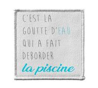 Toppa termoadesiva da indossare 7 x 7 cm - Questa è la goccia d'acqua che ha fatto traboccare la piscina, toppa da stirare per riparazione o personalizzazione, maglietta con borsa jeans stampata in