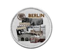 Toppa termoadesiva da indossare rotonda, 7 cm, Berlino Vintage Collage Germania Storia di viaggio, toppa da stirare per riparazione o personalizzazione, maglietta con stampa in Francia