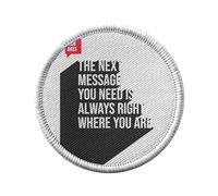 Toppa termoadesiva da indossare rotonda, 7 cm, con scritta "The Next Message You Need Is Always Right Quote Ram Dass Inspire Motivate Spiritual Meditation - Patch da stirare per riparazione o