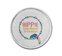 Toppa termoadesiva da indossare rotonda, 7 cm, Hippie from Mother to Daughter Bohemian Family Mom, toppa da stirare per riparazione o personalizzazione, maglietta con borsa jeans stampata in Francia