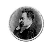 Toppa termoadesiva da indossare rotonda, 7 cm, motivo: Friedrich Nietzsche Philosophe Celebrite Ritratto Vintage - Patch da stirare per riparazione o personalizzazione - Borsa jeans stampata in