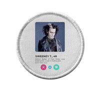 Toppa termoadesiva da indossare rotonda, 7 cm, motivo: Sweeney Todd Barber Social Network Dating Love - Patch da stirare per riparazione o personalizzazione - Borsa jeans stampa in Francia