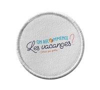 Toppa termoadesiva da indossare rotonda, 7 cm, ricominciamo le vacanze? Non ero pronto - Patch da stirare per riparazione o personalizzazione T-shirt Borsa Jeans Stampa in Francia