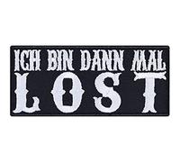 Toppa termoadesiva "Ich bin dann mal LOST" per motociclisti, da stirare, divertente regalo per uomini | Applicazione per tutti i tessuti | 90 x 40 mm
