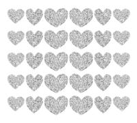 Toppa Termoadesiva in Strass 30 Pezzi Argento a Cuore per Abiti | Adesivo Posteriore, Finitura Scintillante, per Borse e Maglioni, per Lavori Creativi e Hobby