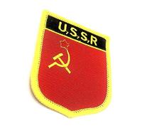 Toppa termoadesiva in tessuto ricamato, da cucire, con bandiera dell'Unione Sovietica, USSR CCCP Russia, falce e martello comunista, confezione da 1
