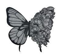 Toppa Termoadesiva Moda grande farfalla ricamo appliques for vestiti toppe accessori in tessuto di pizzo for abito da sposa damigella d'onore decorazione fai te per i Vestiti(A)