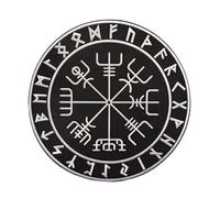Toppa Termoadesiva - Patch Biker - Bussola magica dei Vichinghi - Motorcycles, patch Ricamata per decorare Gilet, Giubbotto o Abbigliamento Fai da Te