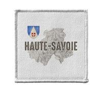 Toppa termoadesiva per abbigliamento 7 x 7 cm, alta Savoia 74 dipartimento mappa antica alpi sci, toppa da stirare per riparazione o personalizzazione, maglietta con borsa jeans stampata in Francia