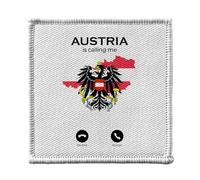 Toppa termoadesiva per abbigliamento, 7 x 7 cm, Austria Is Calling Me Flag Vienna Culture, toppa da stirare per riparazione o personalizzazione, maglietta con borsa jeans stampata in Francia