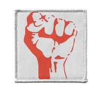 Toppa termoadesiva per abbigliamento 7 x 7 cm, con pugno serre, resistenza militare, parte comunista, ribellione, toppa da stirare per riparazione o personalizzazione, maglietta con borsa jeans