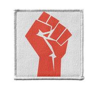 Toppa termoadesiva per abbigliamento 7 x 7 cm, con pugno serre, resistenza militare, partito comunista anarchico, toppa da stirare per riparazione o personalizzazione, maglietta con borsa jeans