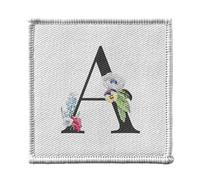 Toppa termoadesiva per abbigliamento, 7 x 7 cm, con scritta "A Anna Adèle Ambra Lettera Alfabeto Nome Fiori - Patch da stirare per riparazione o personalizzazione - Borsa jeans stampata in Francia