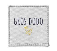 Toppa termoadesiva per abbigliamento 7 x 7 cm, grande Dodo scherzo umoristico animale insomnia, toppa da stirare per riparazione o personalizzazione, maglietta con borsa jeans stampata in Francia