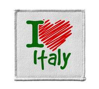 Toppa termoadesiva per abbigliamento 7 x 7 cm - I Love Italy Travel Italia Mondo Vacanze - Patch da stirare per riparazione o personalizzazione - Borsa jeans stampa in Francia