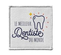 Toppa termoadesiva per abbigliamento, 7 x 7 cm, il miglior dentista del mondo medicina dente, mestiere, passione per la salute, toppa da stirare per riparazione o personalizzazione, maglietta con