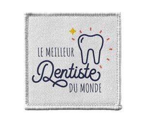 Toppa termoadesiva per abbigliamento, 7 x 7 cm, il miglior dentista del mondo medicina dente, mestiere, passione per la salute, toppa da stirare per riparazione o personalizzazione, maglietta con