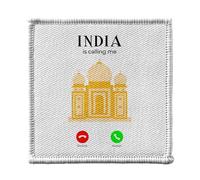Toppa termoadesiva per abbigliamento, 7 x 7 cm, India Is Calling Me Taj Mahal Heritage, toppa da stirare per riparazione o personalizzazione, maglietta con borsa jeans stampata in Francia