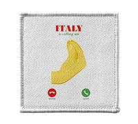 Toppa termoadesiva per abbigliamento 7 x 7 cm - Italia Is Calling Me Gestural Stereotype Humor - Patch da stirare per riparazione o personalizzazione - Borsa jeans stampata in Francia