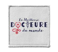 Toppa termoadesiva per abbigliamento, 7 x 7 cm, la migliore dottoressa del mondo medicina professionale, passione per la salute, toppa da stirare per riparazione o personalizzazione, maglietta con