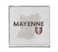 Toppa termoadesiva per abbigliamento, 7 x 7 cm, Mayenne 53 dipartimento Laval carte antiche Paesi della Loira, toppa da stirare per riparazione o personalizzazione, maglietta con borsa jeans stampata