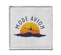 Toppa termoadesiva per abbigliamento 7 x 7 cm - Moda aereo da viaggio Backpacker - Patch da stirare per riparazione o personalizzazione - Borsa jeans stampa in Francia