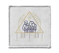 Toppa termoadesiva per abbigliamento, 7 x 7 cm, motivo: albero simboli esoterici, natura bohemien, toppa da stirare per riparazione o personalizzazione, maglietta con borsa jeans stampata in Francia