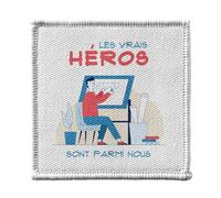 Toppa termoadesiva per abbigliamento, 7 x 7 cm, motivo: Architecte Les Real Hero Maison Craft - Patch da stirare per riparazione o personalizzazione - Borsa jeans stampata in Francia
