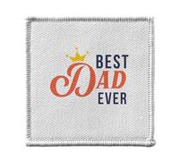 Toppa termoadesiva per abbigliamento, 7 x 7 cm, motivo: Best Dad Ever Corona Re Padre - Patch da stirare per riparazione o personalizzazione, maglietta con borsa jeans stampata in Francia