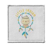 Toppa termoadesiva per abbigliamento, 7 x 7 cm, motivo: Chick The Little Indian Drawing, illustrazione, toppa da stirare per riparazione o personalizzazione, maglietta con stampa in Francia