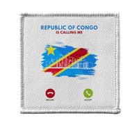 Toppa termoadesiva per abbigliamento, 7 x 7 cm, motivo: Congo Is Calling Me Flag Kinshasa, toppa da stirare per riparazione o personalizzazione, maglietta con stampa in Francia
