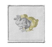 Toppa termoadesiva per abbigliamento, 7 x 7 cm, motivo: Dodo Uccello Planches Biologia, illustrazione antica, toppa da stirare per riparazione o personalizzazione, maglietta con borsa jeans stampata
