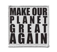 Toppa termoadesiva per abbigliamento, 7 x 7 cm, motivo: Emmanuel Macron Make Our Planet Great Again, citazioni famose politiche, toppa da stirare per riparazione o personalizzazione, maglietta con