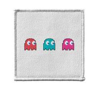 Toppa termoadesiva per abbigliamento, 7 x 7 cm, motivo: fantomes pixel, personaggi, giochi video retrò, gioco arcade 80 s, toppa da stirare per riparazione o personalizzazione, maglietta con borsa