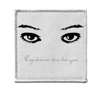 Toppa termoadesiva per abbigliamento, 7 x 7 cm, motivo: Guardami negli occhi, disegno da donna in bianco e nero, toppa da stirare per riparazione o personalizzazione, maglietta con stampa in Francia