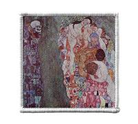 Toppa termoadesiva per abbigliamento, 7 x 7 cm, motivo: Gustave Klimt/Vita e morte, toppa da stirare per riparazione o personalizzazione, maglietta con stampa in Francia