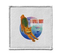 Toppa termoadesiva per abbigliamento, 7 x 7 cm, motivo: I Will Not Overthink Gatto Delfino Collage Vintage Illustration Art Humour - Patch da stirare per riparazione o personalizzazione - Borsa jeans