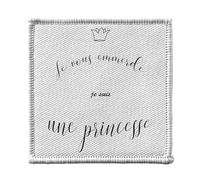 Toppa termoadesiva per abbigliamento, 7 x 7 cm, motivo: Je vous Emmerde je suis une princess, motivo: piccola corona - toppa da stirare per riparazione o personalizzazione, maglietta con borsa jeans