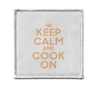 Toppa termoadesiva per abbigliamento, 7 x 7 cm, motivo: Keep Calm and Cook On Cuisine Chef Inghilterra, toppa da stirare per riparazione o personalizzazione, maglietta con stampa in Francia
