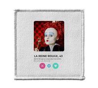 Toppa termoadesiva per abbigliamento, 7 x 7 cm, motivo: La Regina Rossa Alice Paesi delle Meraviglie, Incontro Amore, toppa da stirare per riparazione o personalizzazione, maglietta con borsa jeans