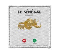 Toppa termoadesiva per abbigliamento, 7 x 7 cm, motivo: Le Senegal M'Appelle Travel Culture Africa - Patch da stirare per riparazione o personalizzazione - Borsa jeans stampa in Francia