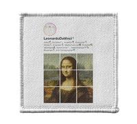 Toppa termoadesiva per abbigliamento, 7 x 7 cm, motivo: Leonard De Vinci La Joconde Reti sociali, pittura pittore, toppa da stirare per riparazione o personalizzazione, maglietta con borsa jeans