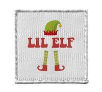 Toppa termoadesiva per abbigliamento, 7 x 7 cm, motivo: Lil Elf Christmas Reindeer Winter Elf Gift Santa Claus - Patch da stirare per riparazione o personalizzazione - Borsa jeans stampata in Francia